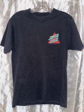Santa Cruz Skateboards Black Graphic Tee with Logo Men’s Size Small 🔥 P1